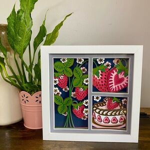 3D Strawberries Shadowbox